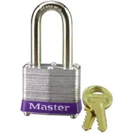1-1/2 In. Keyed Laminated Padlock, 2-In. Long Shackle 1