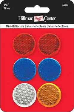 1-1/4  Assorted Colors Reflectors 1