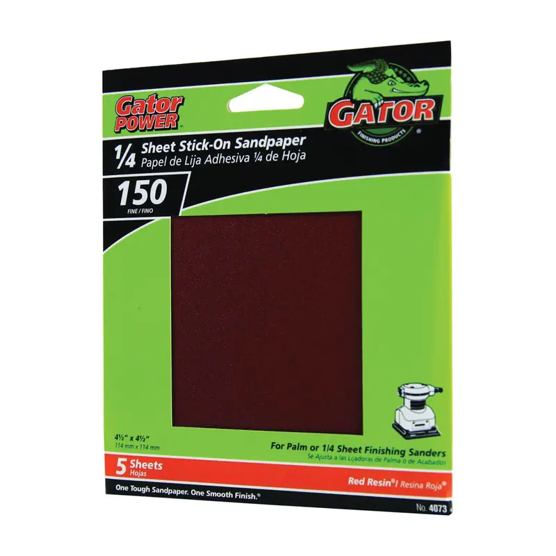 1/4 Sheet Stick-On Aluminum Oxide Sandpaper 1