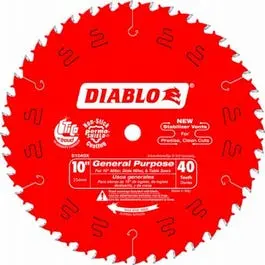 10-In. 40-Tpi Carbide-Tipped Finishing Saw Blade 1