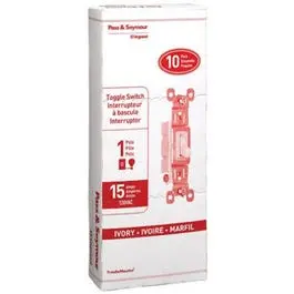10-Pack 15-Amp 120-Volt Single Pole Toggle Light Switch, Ivory 1