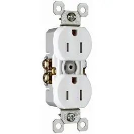 10-Pack White 15-Amp 125-Volt Grounded Duplex Outlet 1