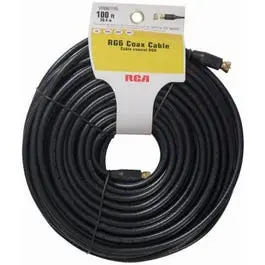 100-Ft. Black Rg6u Coaxial Cable With "F" Connectors 1
