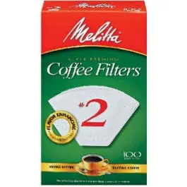 100-Pack #2 White Cone Coffee Filters 1