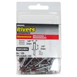 100-Pack Short Brown Aluminum Rivets 1