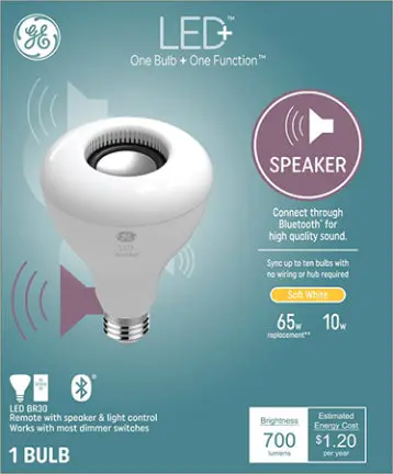 10W Led+ Soft W Br30 Speaker Bulb 1
