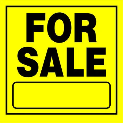 11  X 11  Yllw/Blck For Sale Sign 1