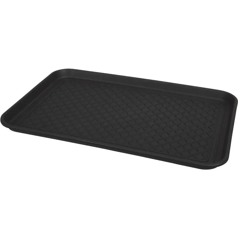 15.75 In. X 23.5 In. Black Recycled Plastic Rectangular Boot Tray 1
