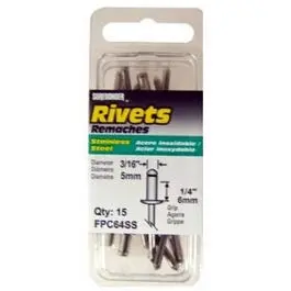 15-Pack Medium Stainless-Steel Rivets 1