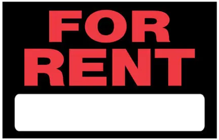 15  X 19  Black And Red For Rent Sign 1