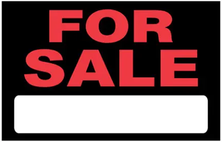 15  X 19  Black And Red For Sale Sign 1