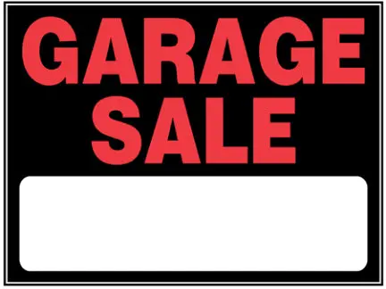 15  X 19  Black And Red Garage Sale Sign 1