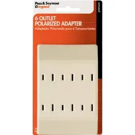 15A Ivory Polarized 6-Outlet Tap 1