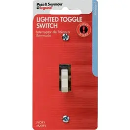 15A Ivory Single-Pole Lighted Toggle Quiet Switch 1