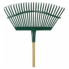 19-Inch Flex Steel Head Lawn Rake With 48-Inch Wood Handle 1