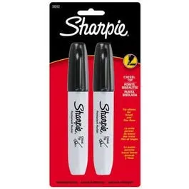 2-Pack Sharpie Black Chisel-Tip Permanent Markers 1