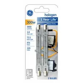 2-Pk., 300-Watt Quartz Line Halogen Heavy-Duty Lamps 1