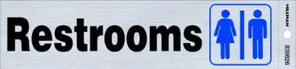 2  X 8  Black/Blue Restrooms Sig 1