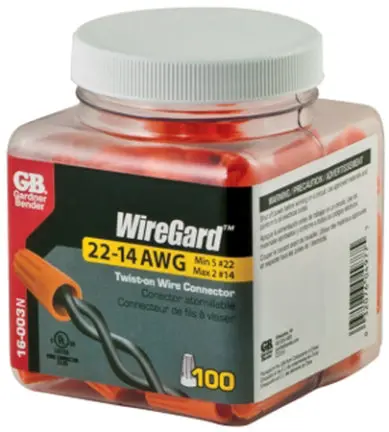 22-14Awg Wire Conn Orange 100/Jar 1