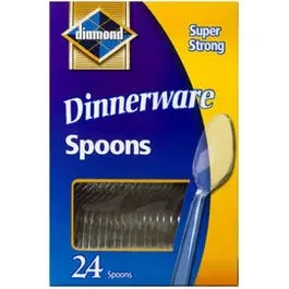 24-Count Clear Plastic Heavyweight Spoons 1