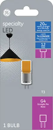 2W Desk Lamp~ T3 Bulb Led G4 Base Wm Wht 1