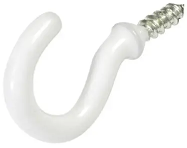3/4 White Vinyl Coated Cup Hook 1