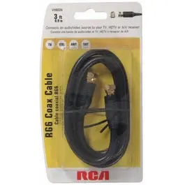 3-Ft. Rg6 Black Coaxial Cable 1
