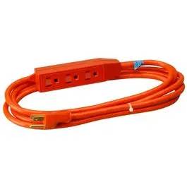 3-Outlet Extension Cord, 16/3 Sjtw Orange Round, 3-Ft. 1