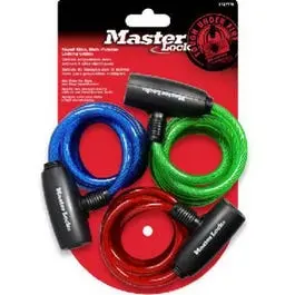 3-Pack 6-Ft. Multi-Purpose Keyed-Alike Bike Lock With 8Mm Colored Cables 1