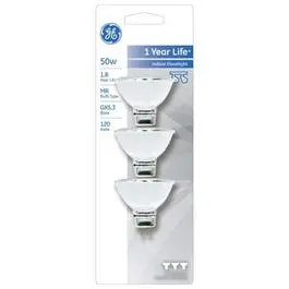 3-Pk., 50-Watt Quartz Halogen Light Bulb 1