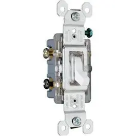 3-Way Illuminated Toggle Switch, White, 120-Volt, 15-Amp 1