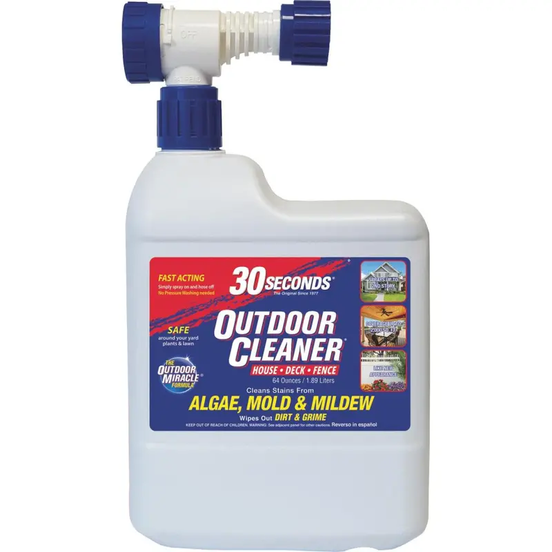 30 Seconds Outdoor Cleaner 64 Oz. Ready To Spray Hose End Algae, Mold & Mildew Stain Remover 1