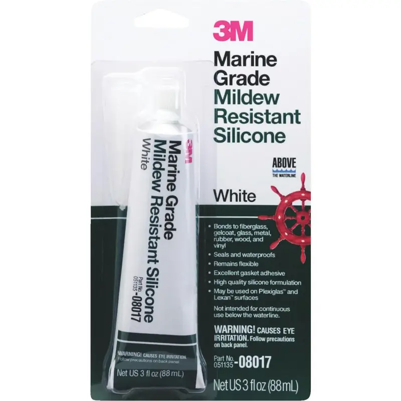 3M 3 Oz. White Marine Grade Mildew-Resistant Silicone 1