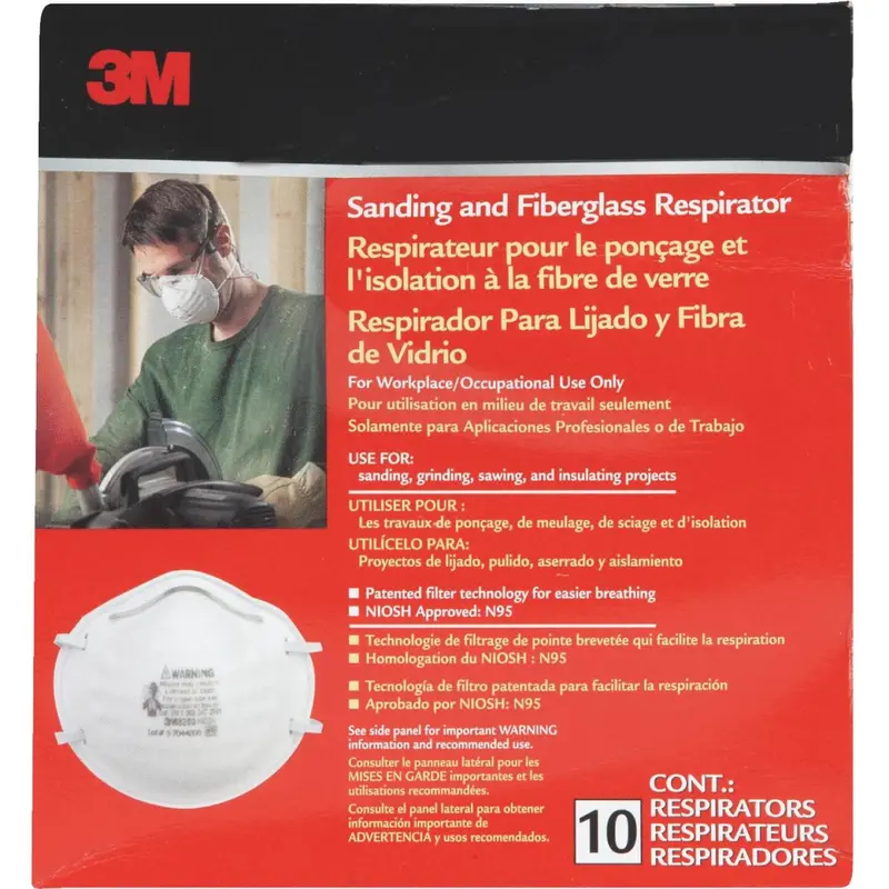 3M N95 Sanding And Fiberglass Respirator (10-Pack) 1