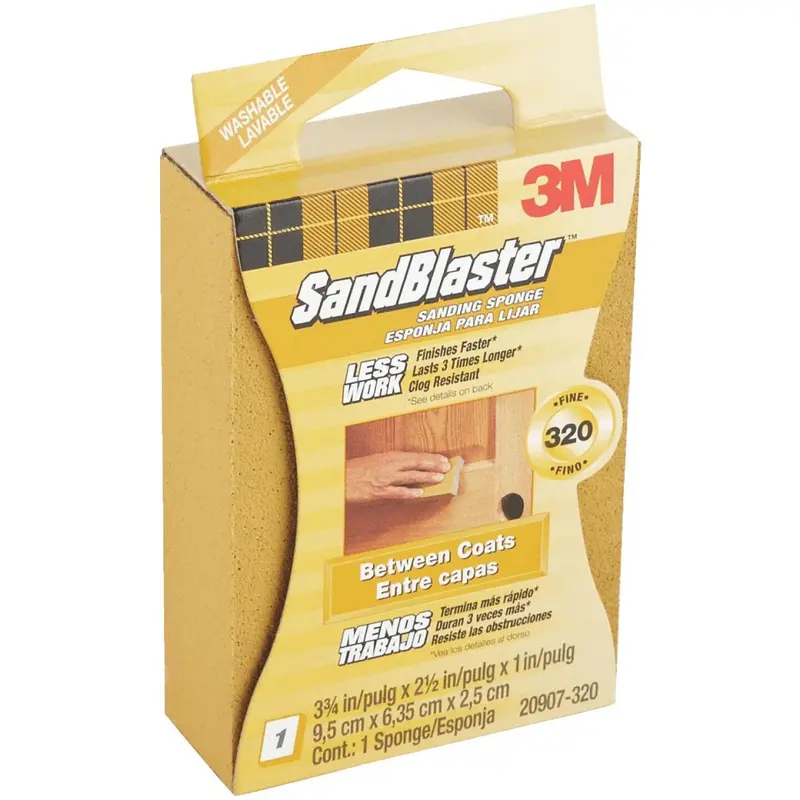 3M Sandblaster Between Coats 2-1/2 In. X 3-3/4 In. X 1 In. 320 Grit Fine Sanding Sponge 1