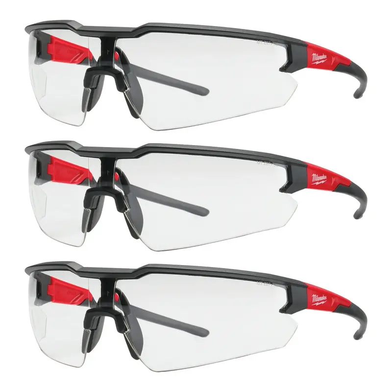3Pk Safety Glasses - Clear Anti-Scratch Lenses 1