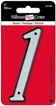 4 In  Reflective Plastic Number 1 1