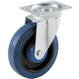 4-Inch Blue Elastic Swivel Plate Caster 1