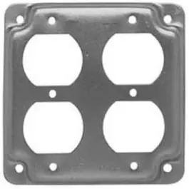 4-Inch Flat Corner Square Double Duplex Receptacle 1