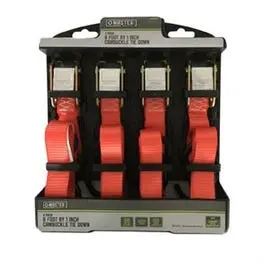 4-Pack 1-Inch X 6-Ft. Cam Buckle Tie-Downs 1