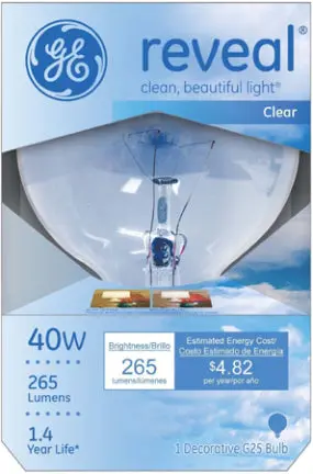 40W G25 Med Reveal White Globe 1