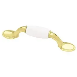 5-In. Brass Ceramic Spoon Foot Cabinet Pull 1