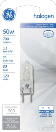 50W T4 G8 Bi-Pin Quartz Halogen Lamp 1