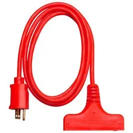 6-Ft. 14/3 Sjtw Red 3-Outlet Extension Cord 1