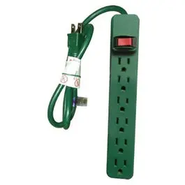 6-Outlet Power Strip, Green 1