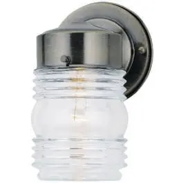 75-Watt Antique Brass Jelly Jar Wall Fixture 1
