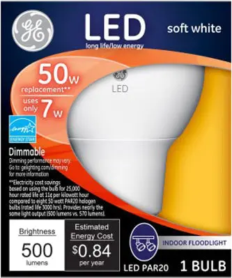 7W Led 50W Equival Soft White Par20 2700K 1