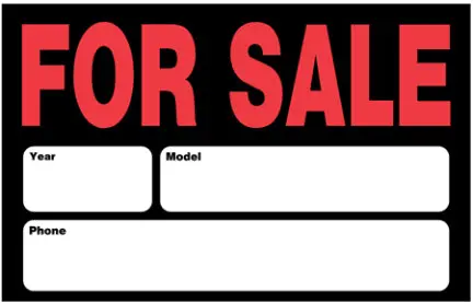 8  X 12  Black And Red For Sale Sign 1