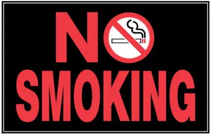 8  X 12  Black And Red Nosmoking Sgn 1