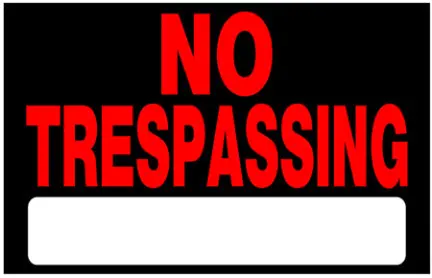 8  X 12  Black And Red Notrespassing Sn 1